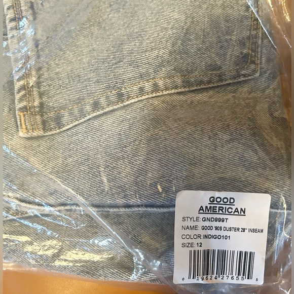 Good American Good 90’s Duster, High-Rise, Crop, Relaxed Fit, 5-Pocket Jeans, 12 - Picture 12 of 13
